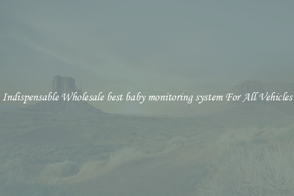 Indispensable Wholesale best baby monitoring system For All Vehicles