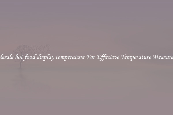 Wholesale hot food display temperature For Effective Temperature Measurement