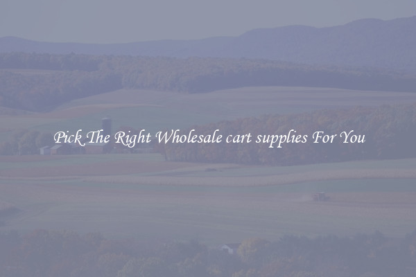 Pick The Right Wholesale cart supplies For You