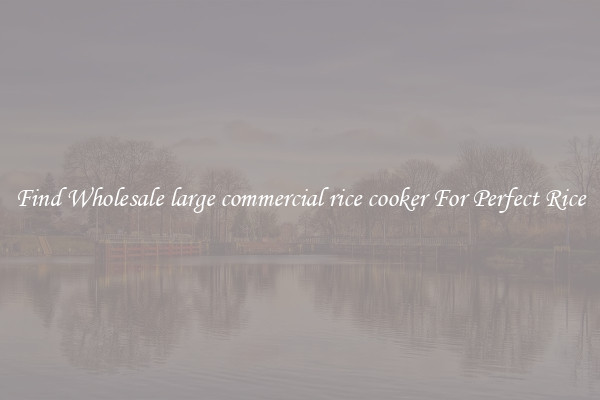 Find Wholesale large commercial rice cooker For Perfect Rice