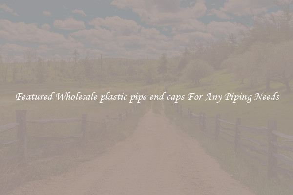 Featured Wholesale plastic pipe end caps For Any Piping Needs