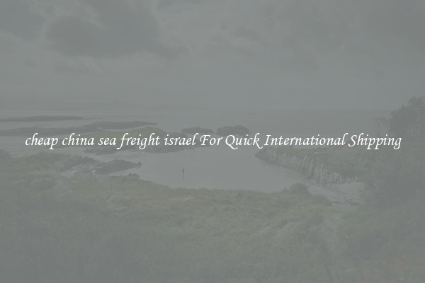 cheap china sea freight israel For Quick International Shipping