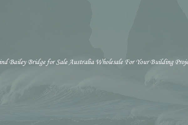 Find Bailey Bridge for Sale Australia Wholesale For Your Building Project