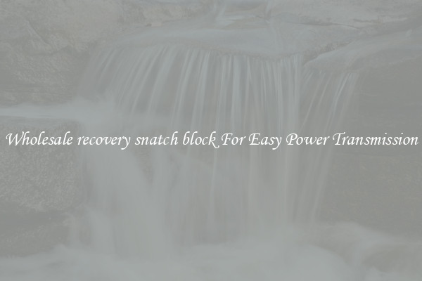 Wholesale recovery snatch block For Easy Power Transmission